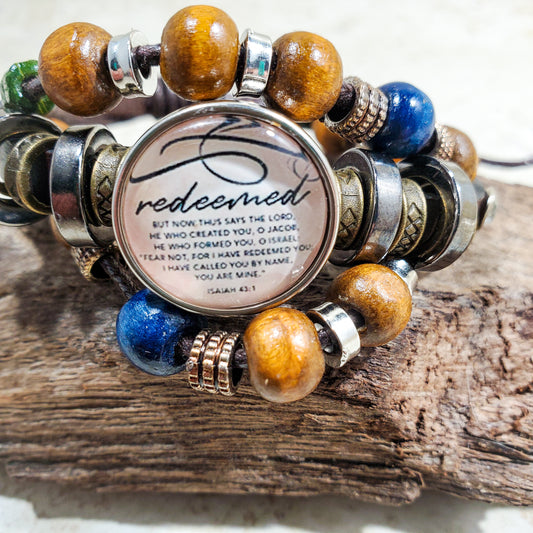 Redeemed Leather Stack Bracelet